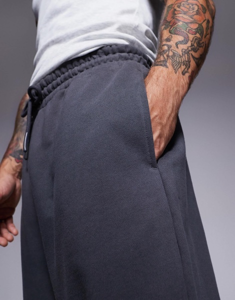 ASOS DESIGN premium heavyweight oversized sweatpants in charcoal