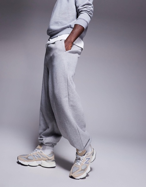 ASOS DESIGN heavyweight oversized sweatpants in 400gsm gray