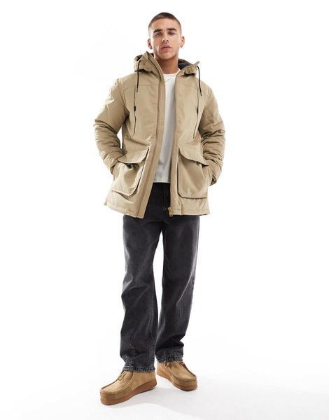 Jack & Jones utility parka in beige