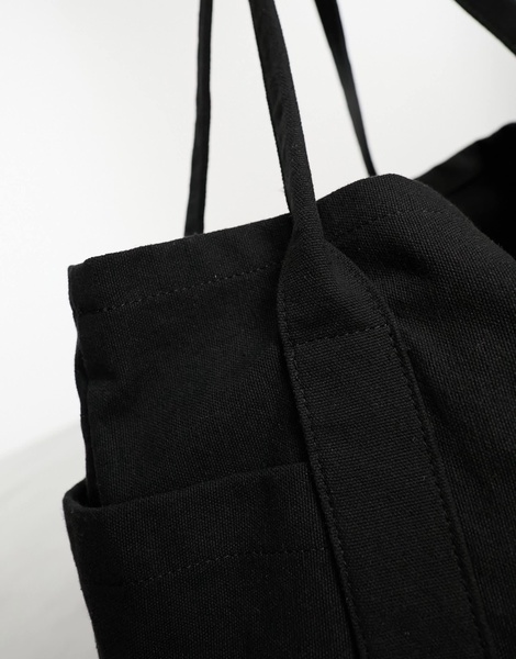 ASOS DESIGN oversized heavyweight canvas tote bag in black