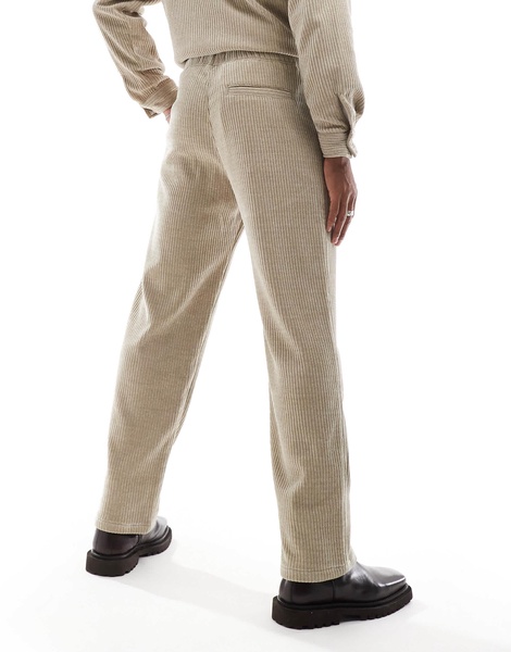 Bershka cord baggy pants in brown - part of a set