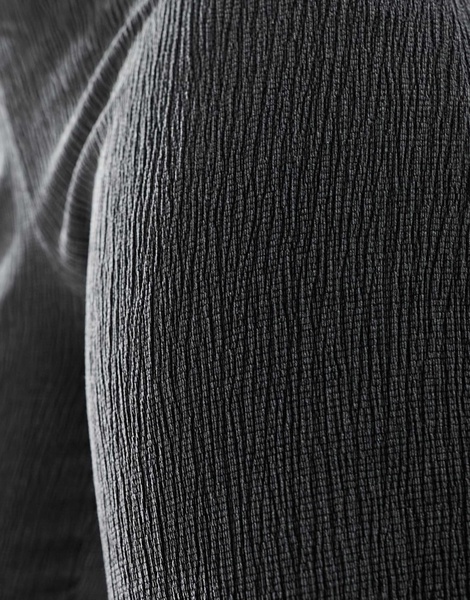 Bershka crinkle flared pants in charcoal