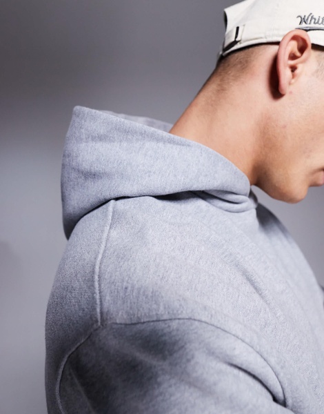ASOS DESIGN premium heavyweight boxy oversized hoodie 400gsm in gray heather