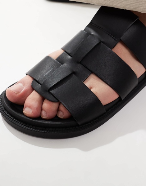 ASOS DESIGN classic strap sandals in black