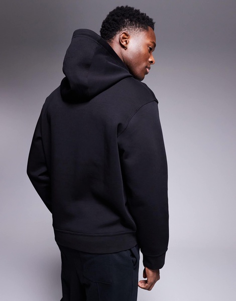 Armani Exchange central logo hoodie in black