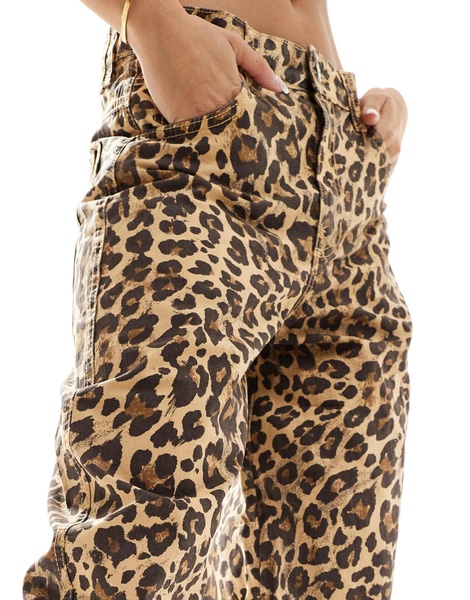 Bershka carpenter pants in leopard print