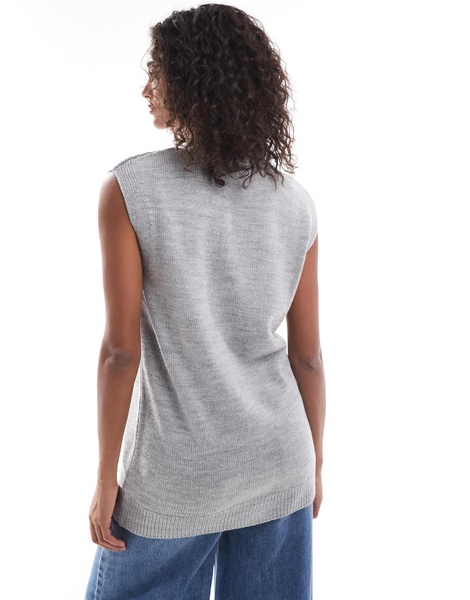 ASOS DESIGN longline layering sweater in gray