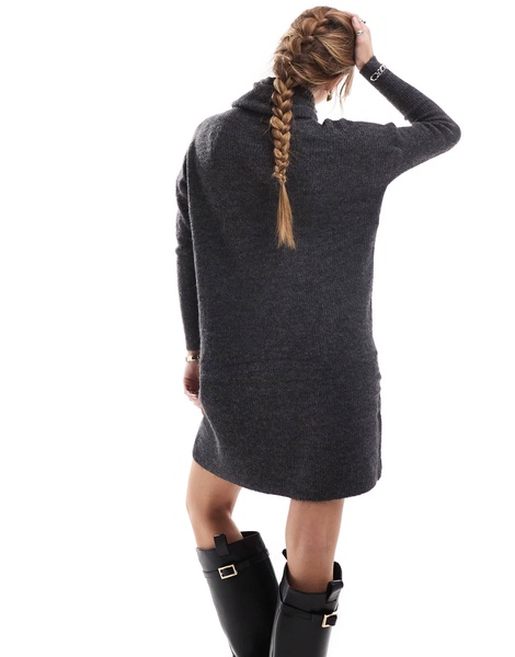 ONLY turtle neck knit sweater dress in gray