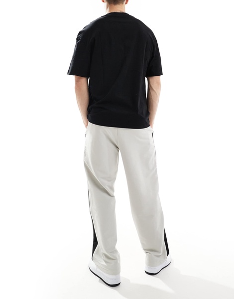 Bershka baggy leg tailored pants in gray
