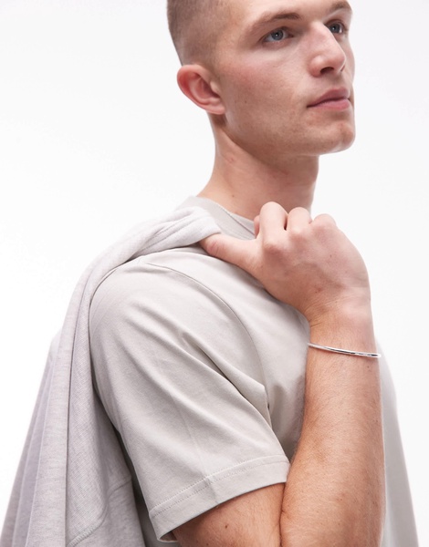 ARKET jersey t-shirt in off white