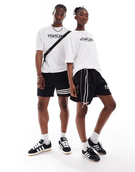 ASOS DESIGN unisex oversized license graphic t-shirt with Teenage Mutant Ninja Turtles prints in white