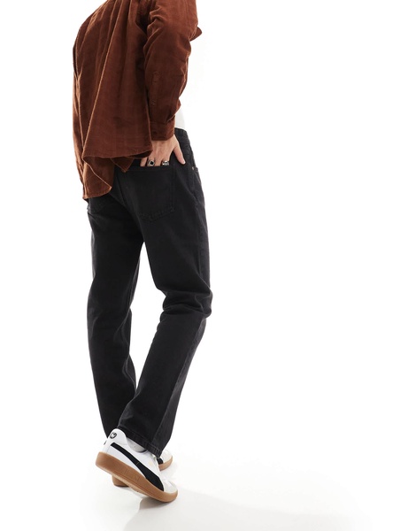 Bershka straight jeans in black
