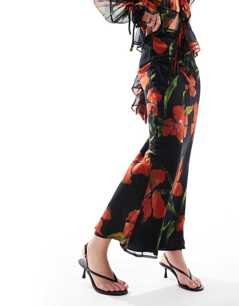ASOS DESIGN chiffon bias maxi skirt in floral print - part of a set