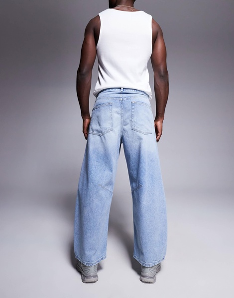 ASOS DESIGN horseshoe fit jeans in light wash blue