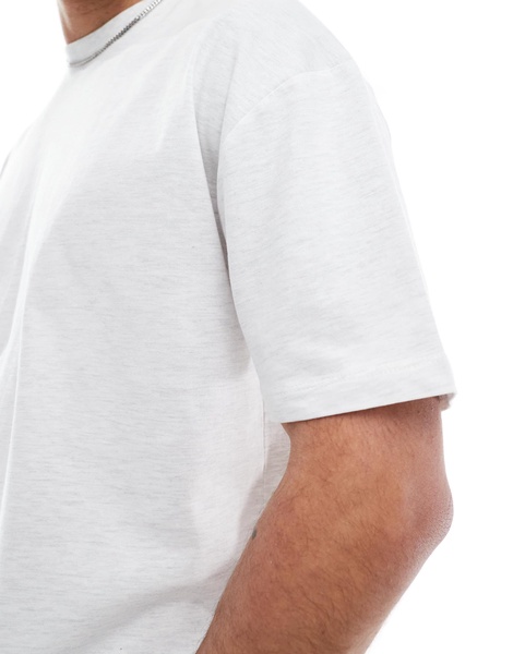 ASOS DESIGN essential oversized T-shirt in white heather