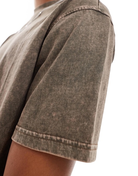Another Influence acid wash oversized t-shirt in brown