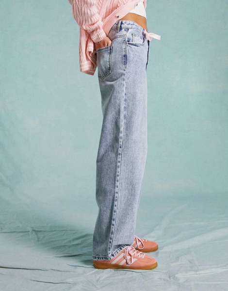 Miss Selfridge baggy jean in acid wash
