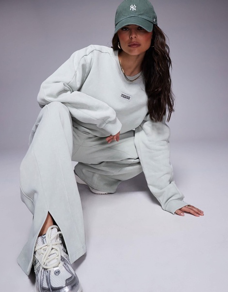 Weekend Collective wide leg sweatpants in washed sage green - part of a set