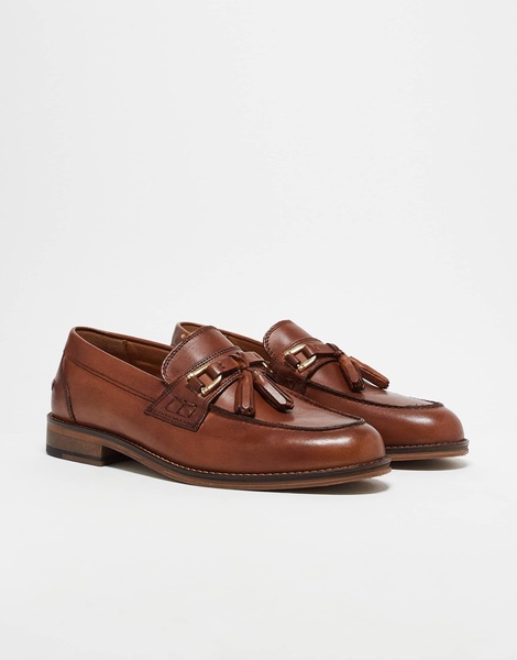 ASOS DESIGN tassel loafers in tan leather