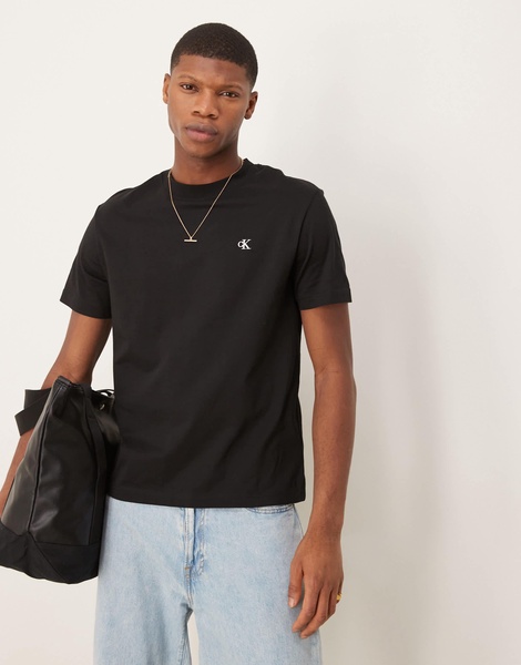 Calvin Klein Jeans logo back print T-shirt in black