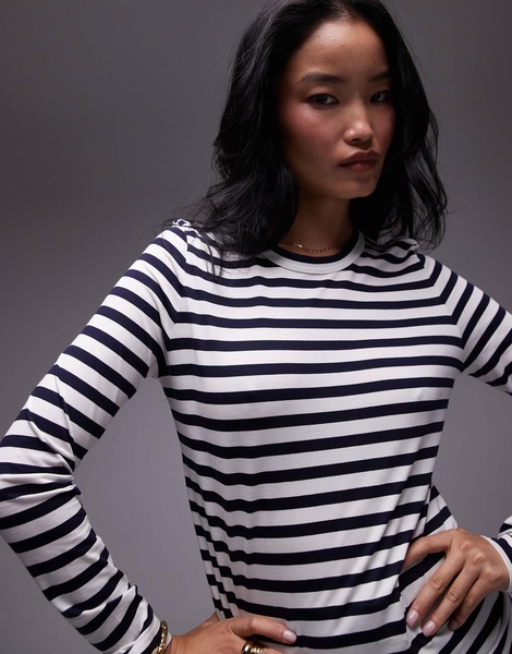 ARKET long sleeve t-shirt in navy and white stripes