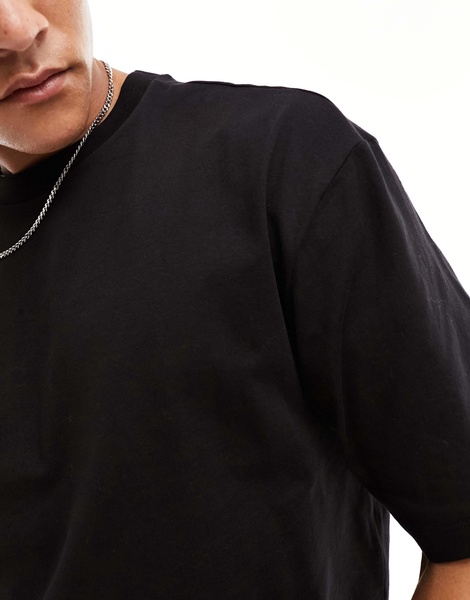 Bershka boxy fit t-shirt in black