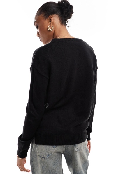 Brave Soul Tall crew neck sweater in black