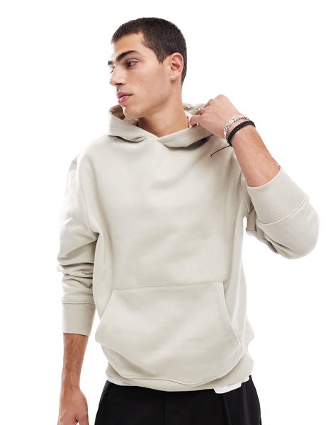 ASOS DESIGN premium heavyweight oversized hoodie in beige