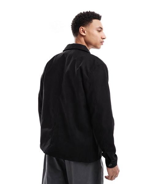 Brave Soul button through jacket with collar in black