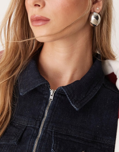 ASOS DESIGN denim long sleeve jumpsuit in indigo
