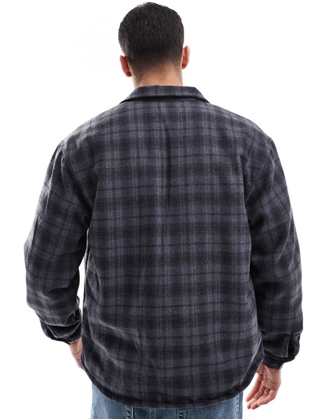 Bershka plaid washed shirt in gray