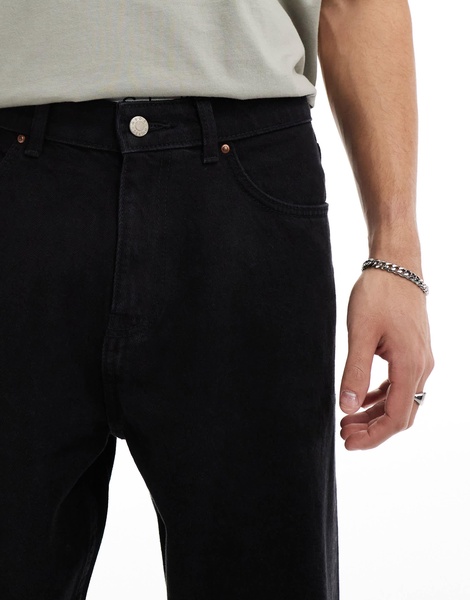 ASOS DESIGN barrel fit jeans in flat black