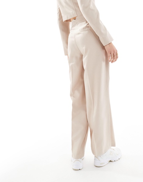 Miss Selfridge high rise wide leg pants in taupe fleck - part of a set