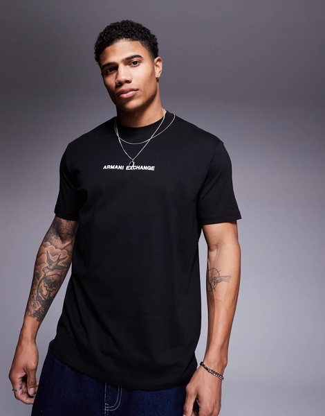 Armani Exchange chest logo t-shirt in black