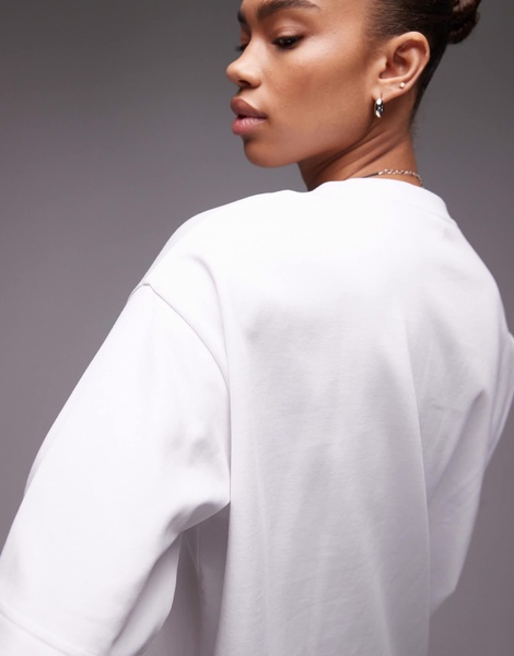ARKET interlock long line short sleeve t-shirt in white