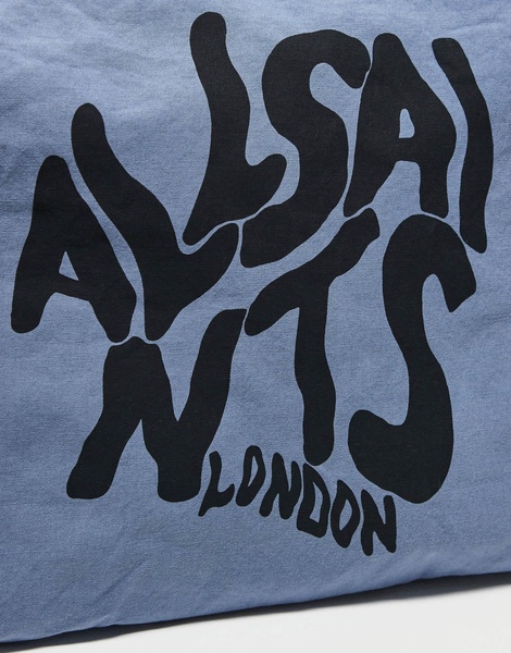 AllSaints Orlando logo tote bag in blue