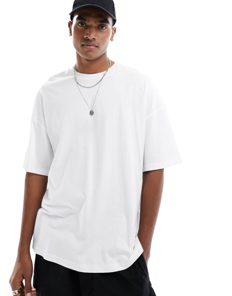 ADPT oversized t-shirt with skull back print in white