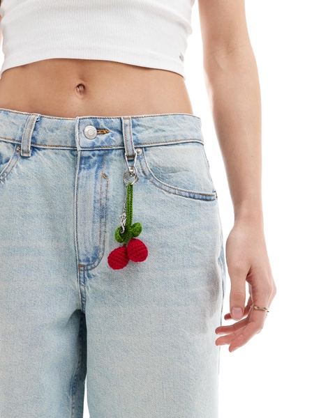 ASOS DESIGN baggy longline denim jorts in bleach wash