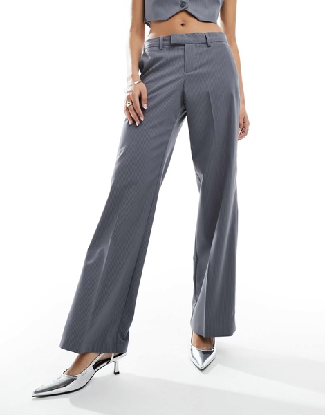 Bershka wide leg tailored pants in gray - part of a set