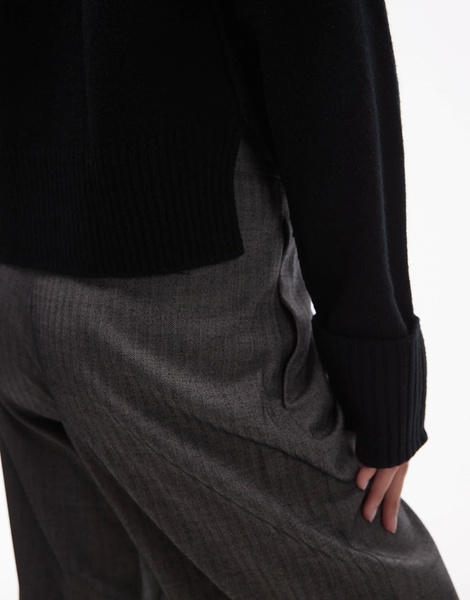 ARKET wool crew neck sweater in black