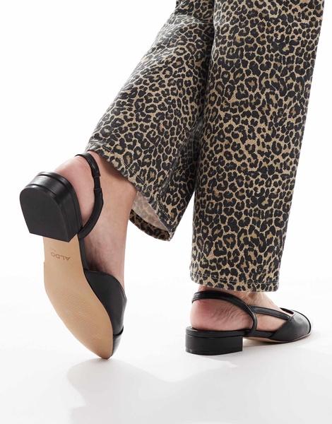 ALDO Clementinne slingback flats with toe cap in black