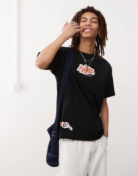 Aape By A Bathing Ape skater print t-shirt in black
