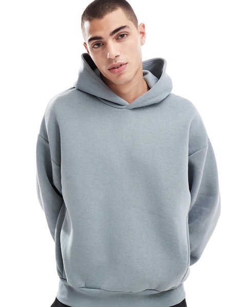 Bershka boxy hoodie in light blue