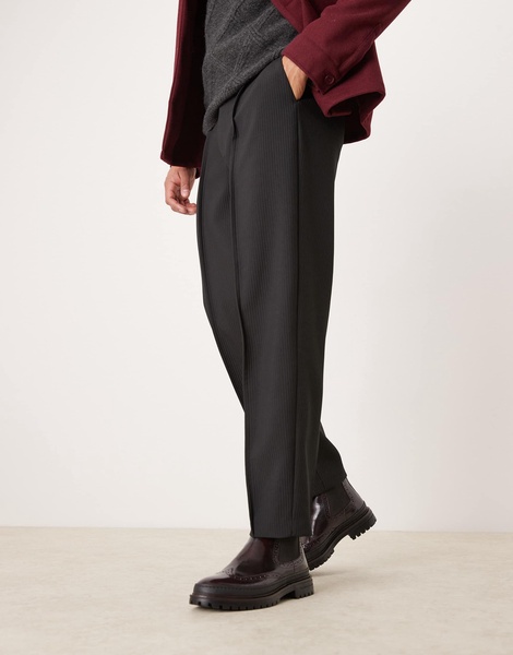 ASOS DESIGN chelsea boots in burgundy leather with chunky sole