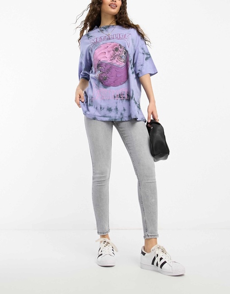 Bershka Petite high waist ankle length skinny jean in gray
