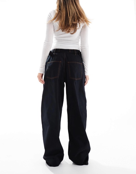 ASOS DESIGN side cinch jeans in black