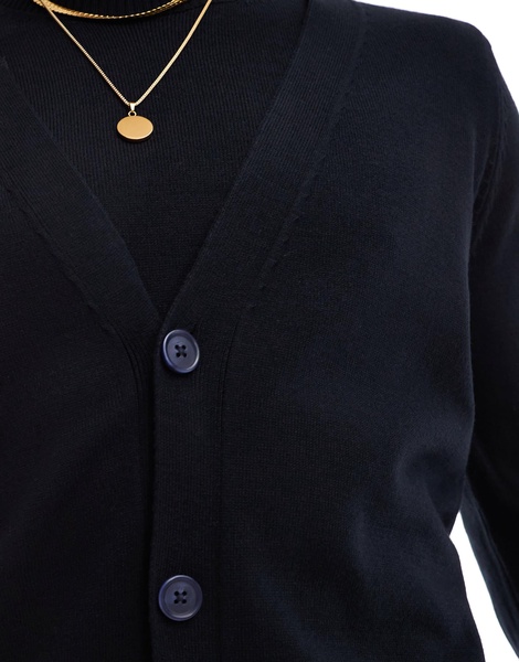 ASOS DESIGN knitted cardigan in navy - part of a set