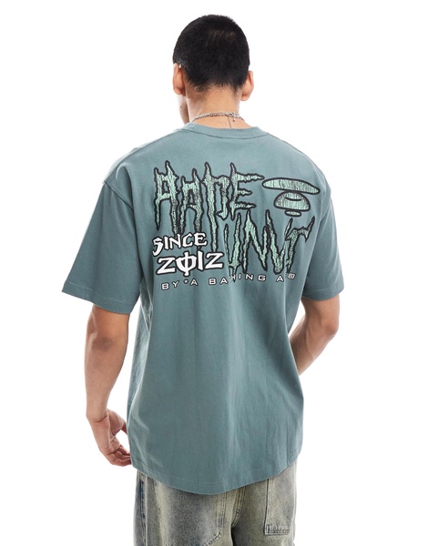 Aape By A Bathing Ape logo hiphop t-shirt in khaki