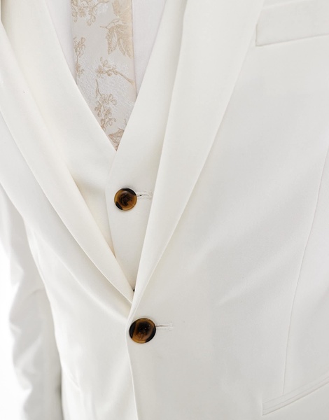 ASOS DESIGN skinny suit jacket in light stone