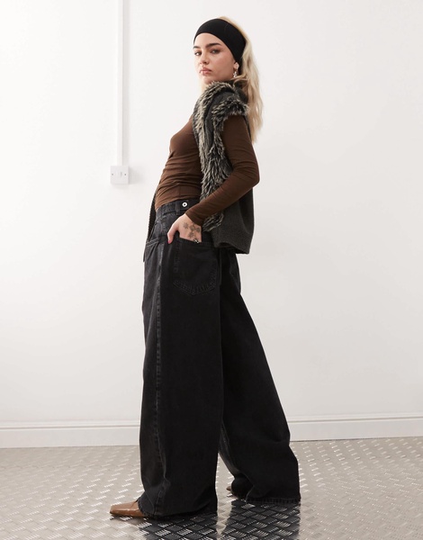 COLLUSION X007 XL baggy jeans in washed black